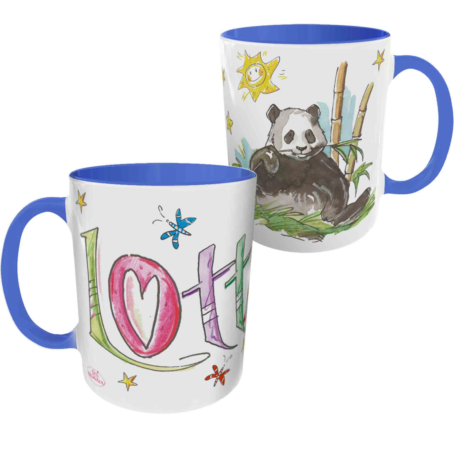 Tasse Panda Hellblau