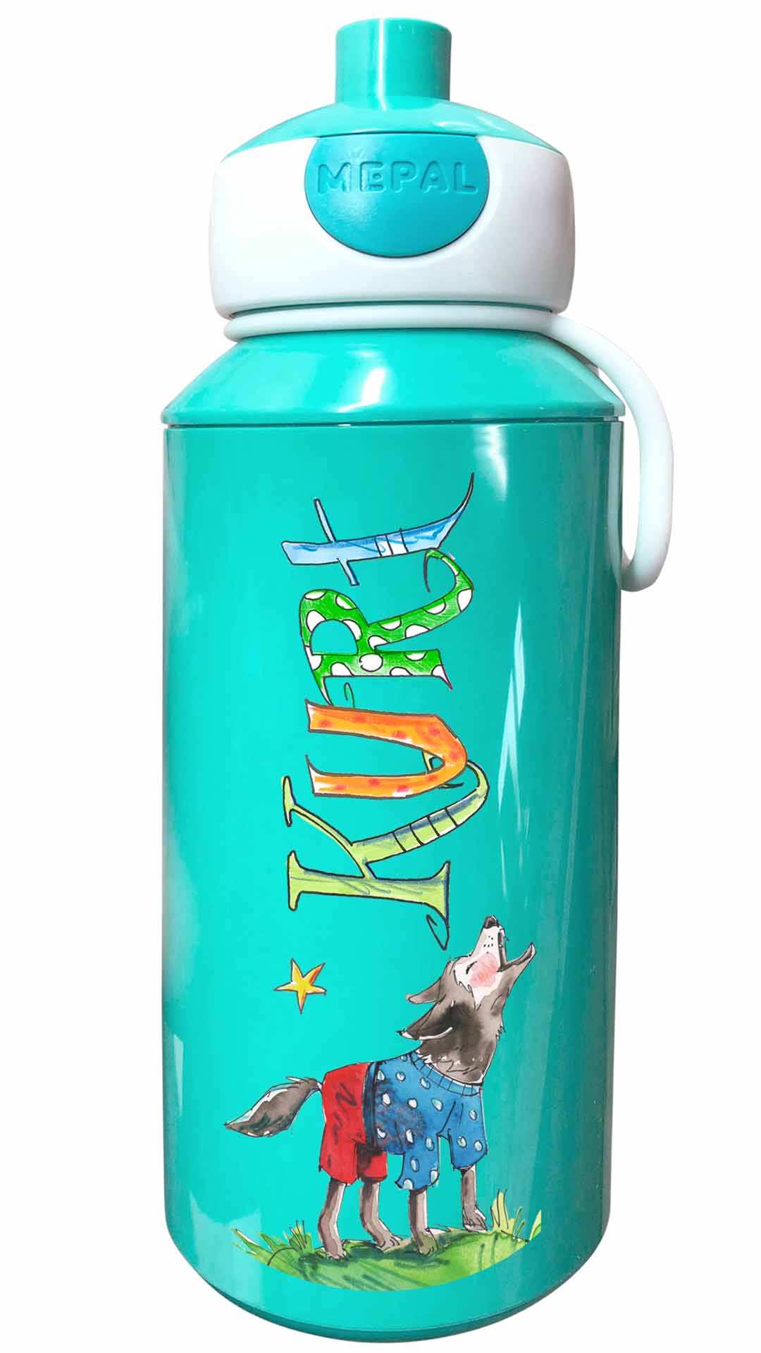 Trinkflasche Popup, Wolf