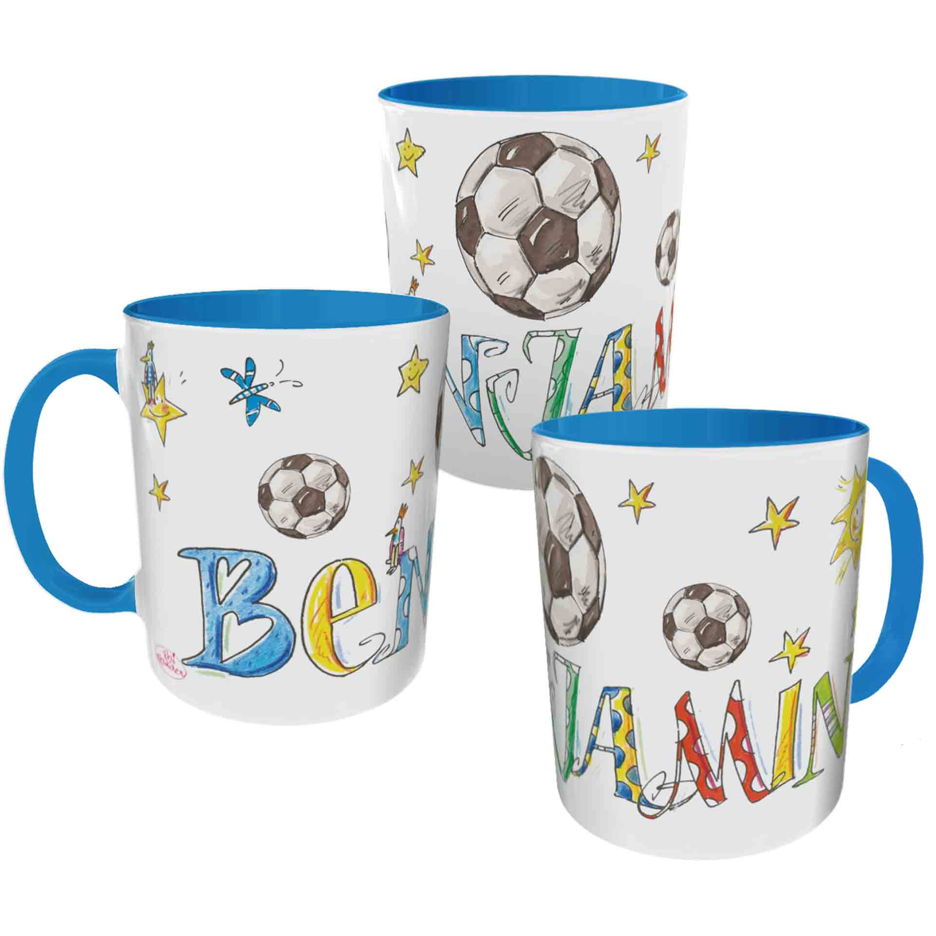 Tasse Fußball Hellblau