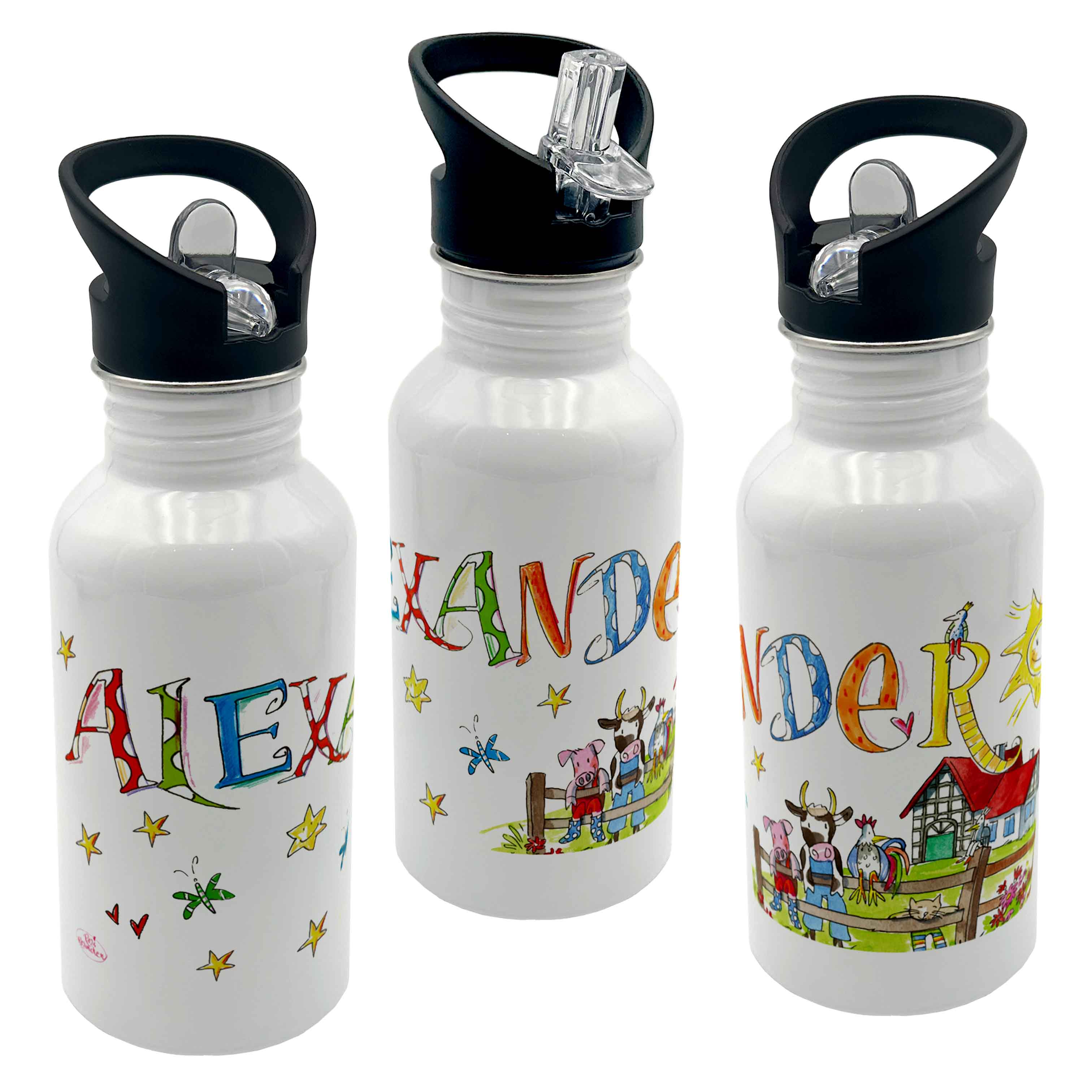 Edelstahl Trinkflasche - Bauernhof