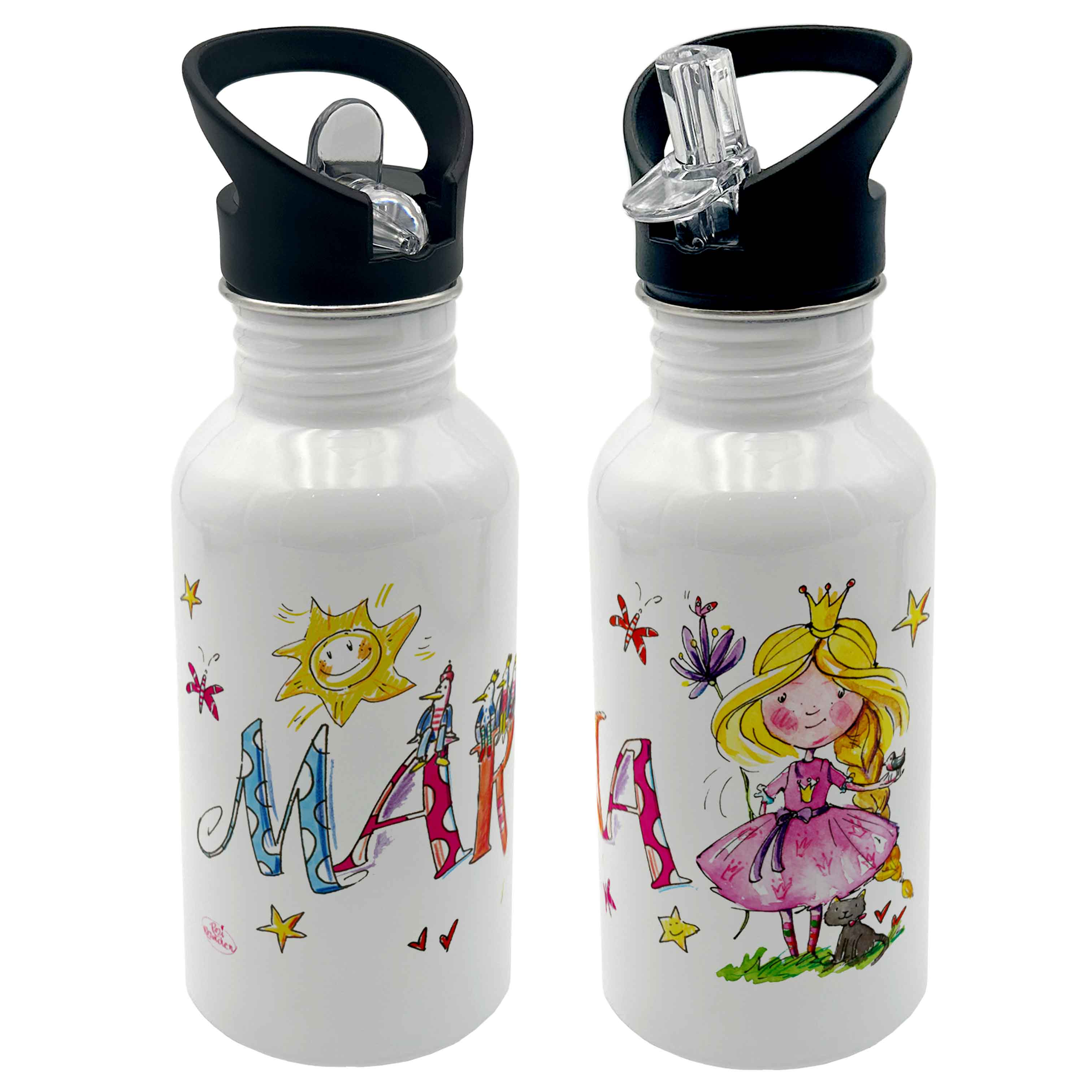 Edelstahl Trinkflasche Prinzessin 2