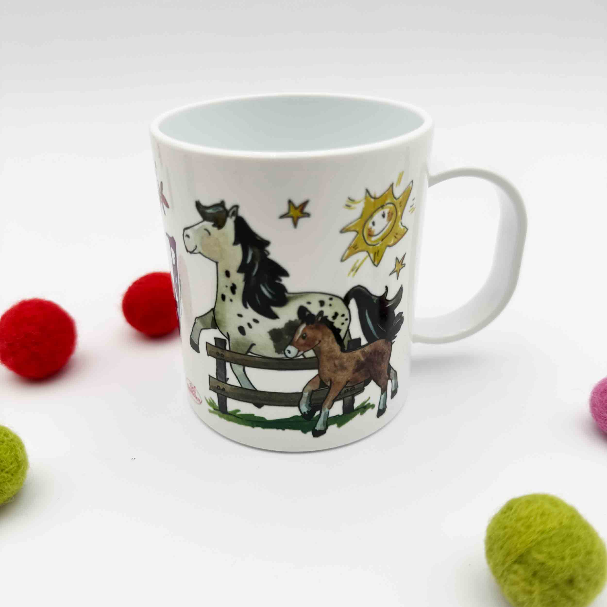 Kindertasse Pferde, Kunststoff, 330 ml