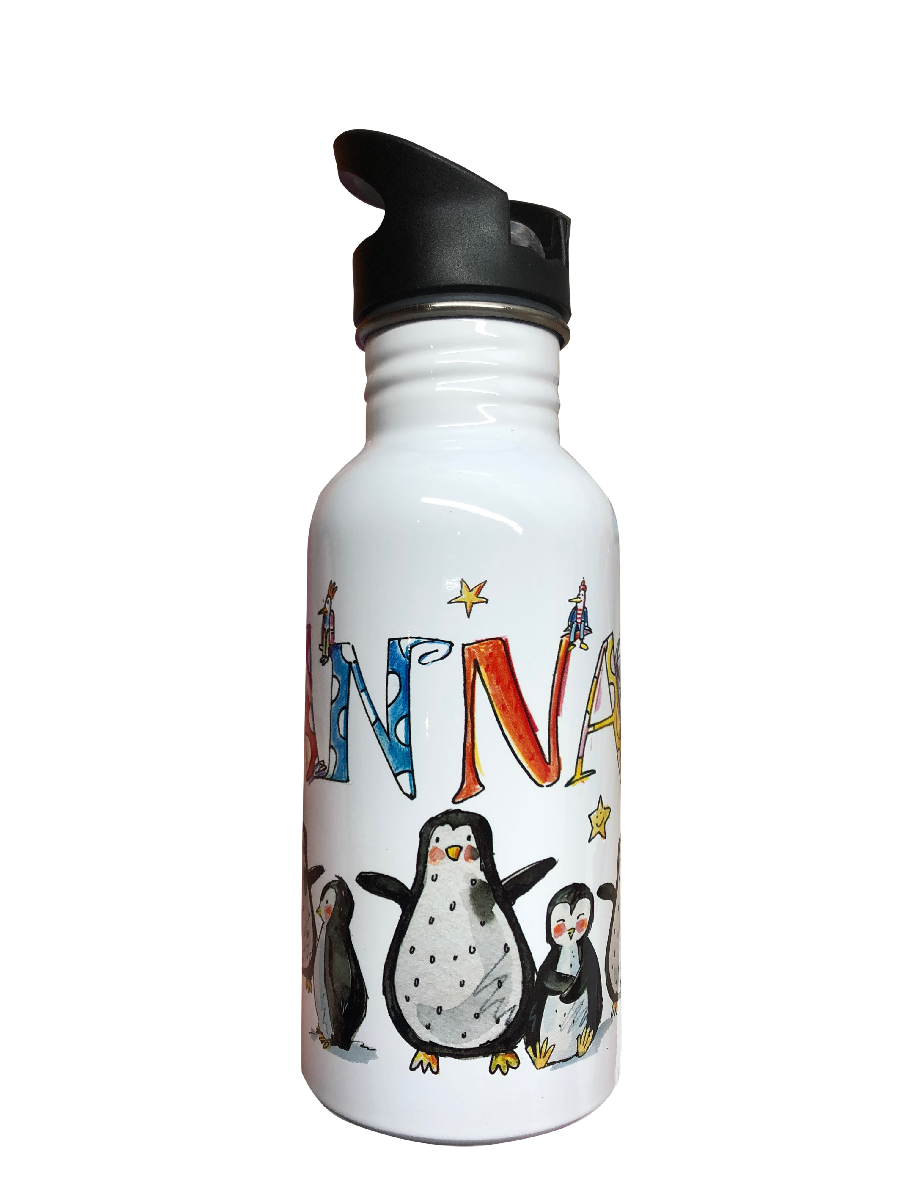 Trinkflasche Pinguine, Edelstahl