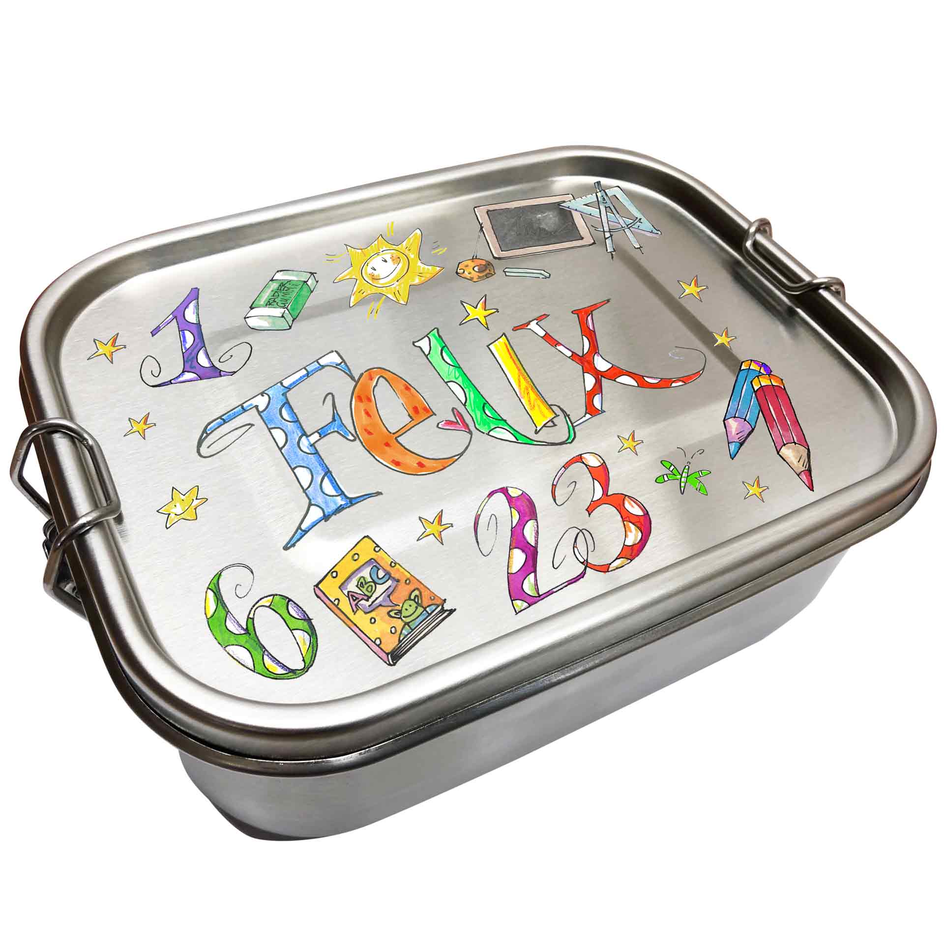 Edelstahl Brotdose - Schulstart, RosiRosinchen