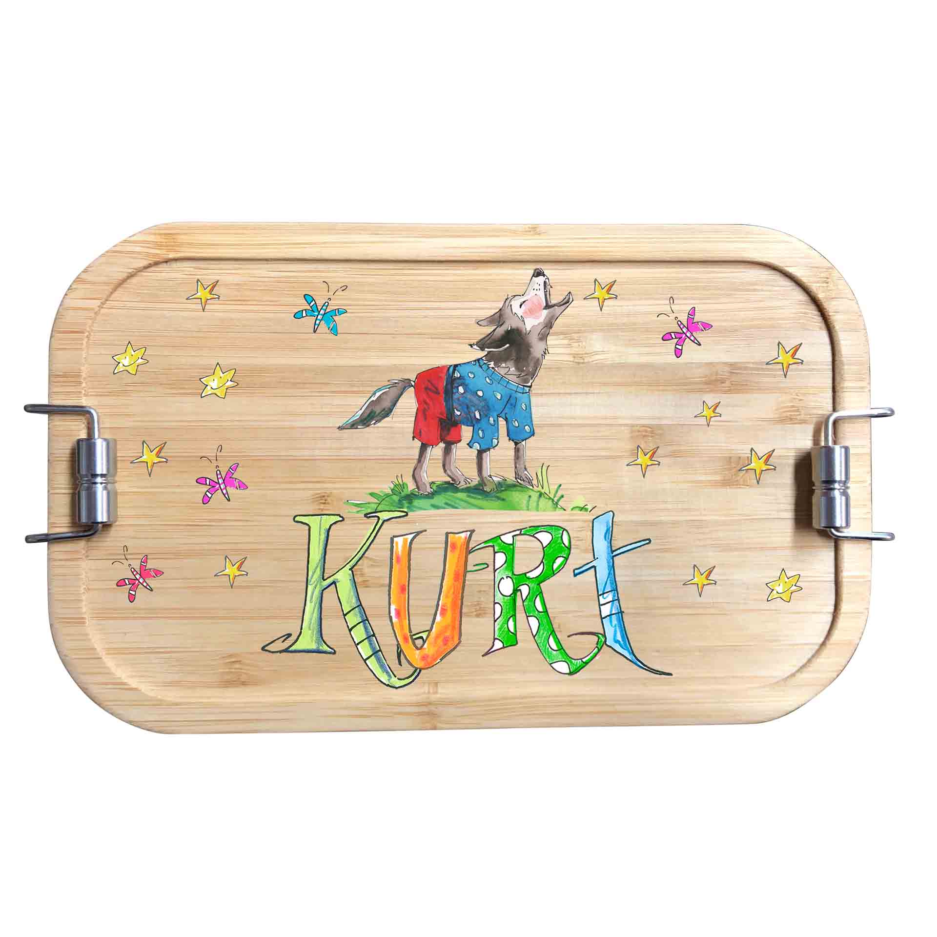 Bambus Brotdose - Wolf