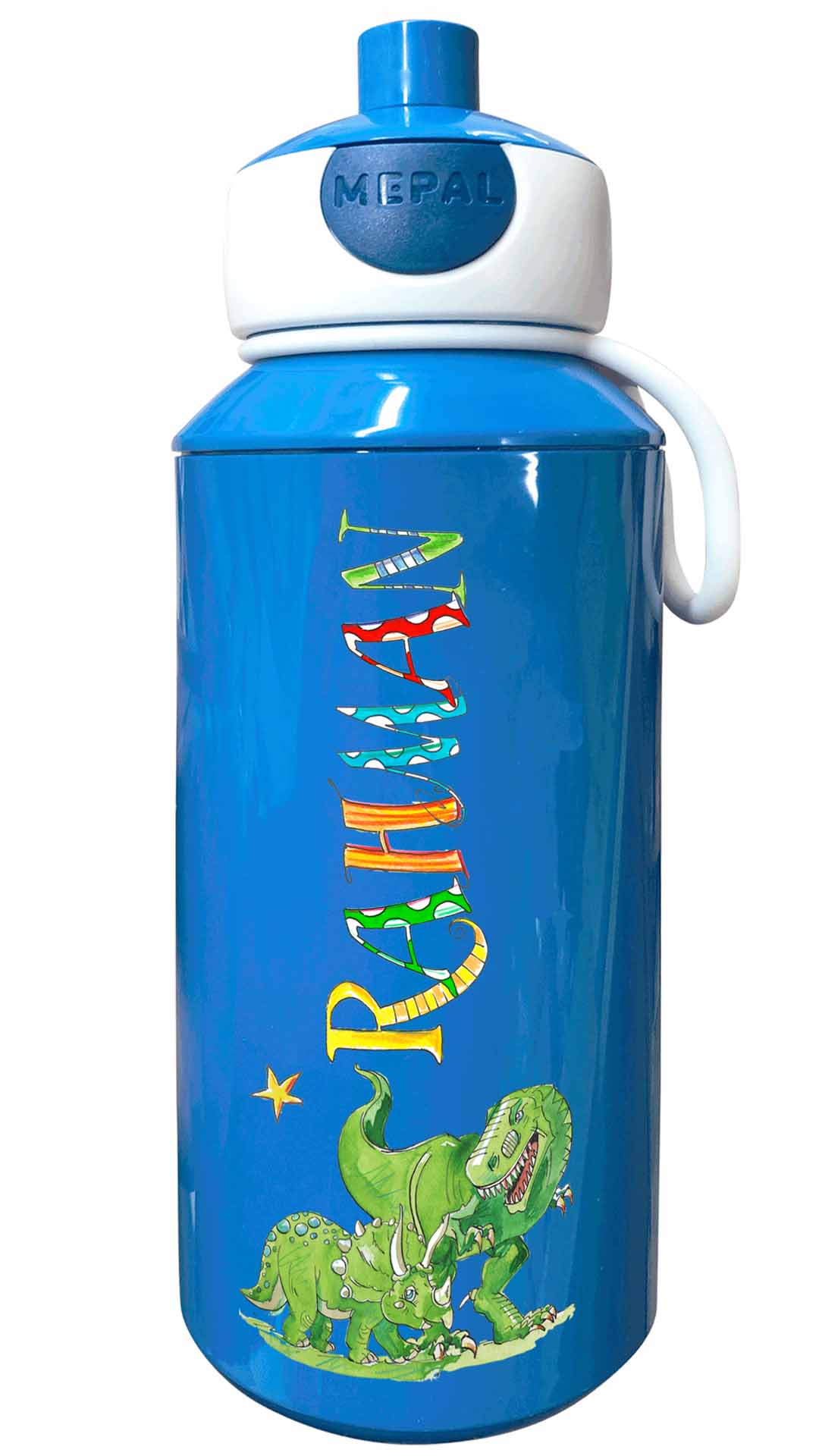 Trinkflasche Popup, Dino grün