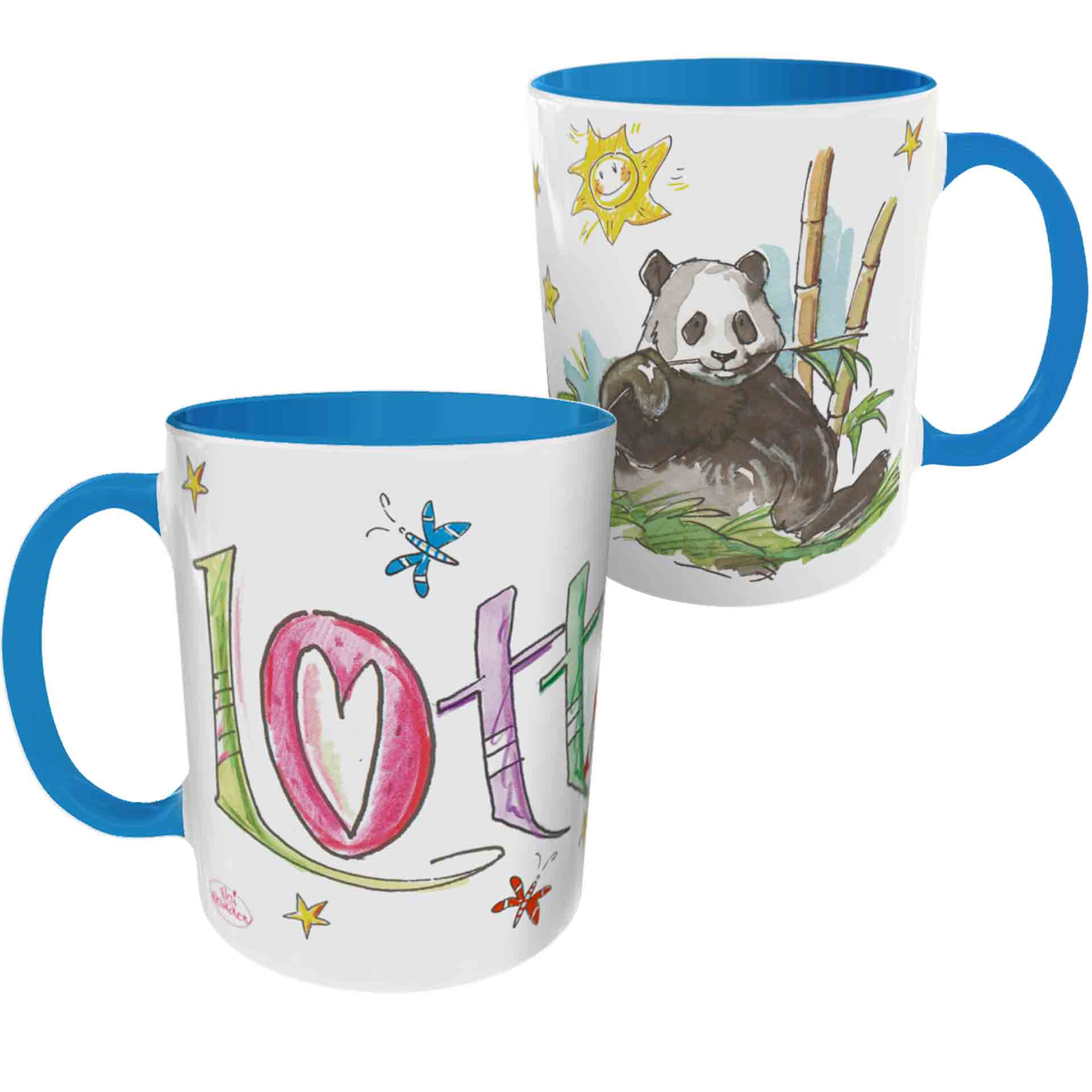 Tasse Panda Hellblau