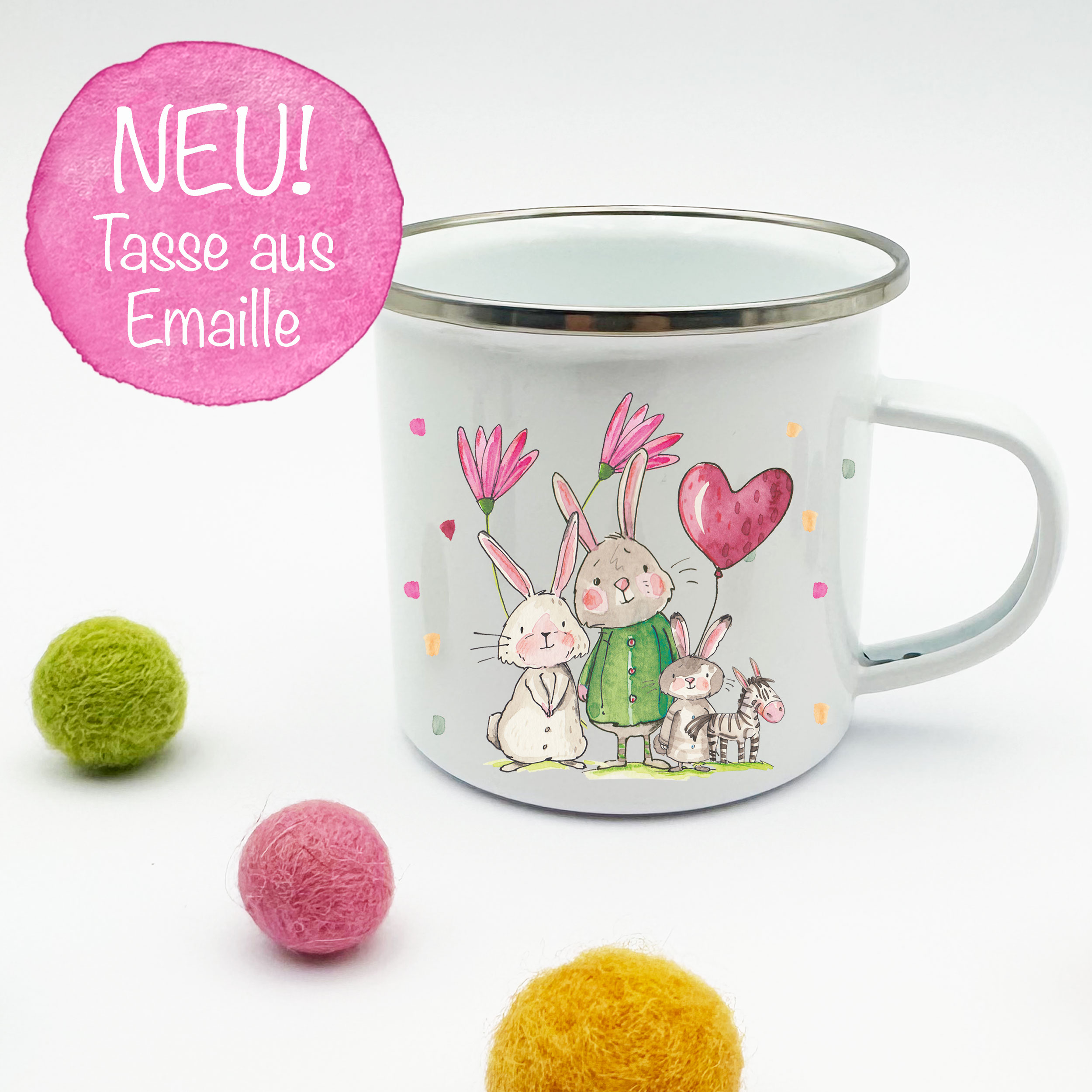Tasse Emaille, Ostern