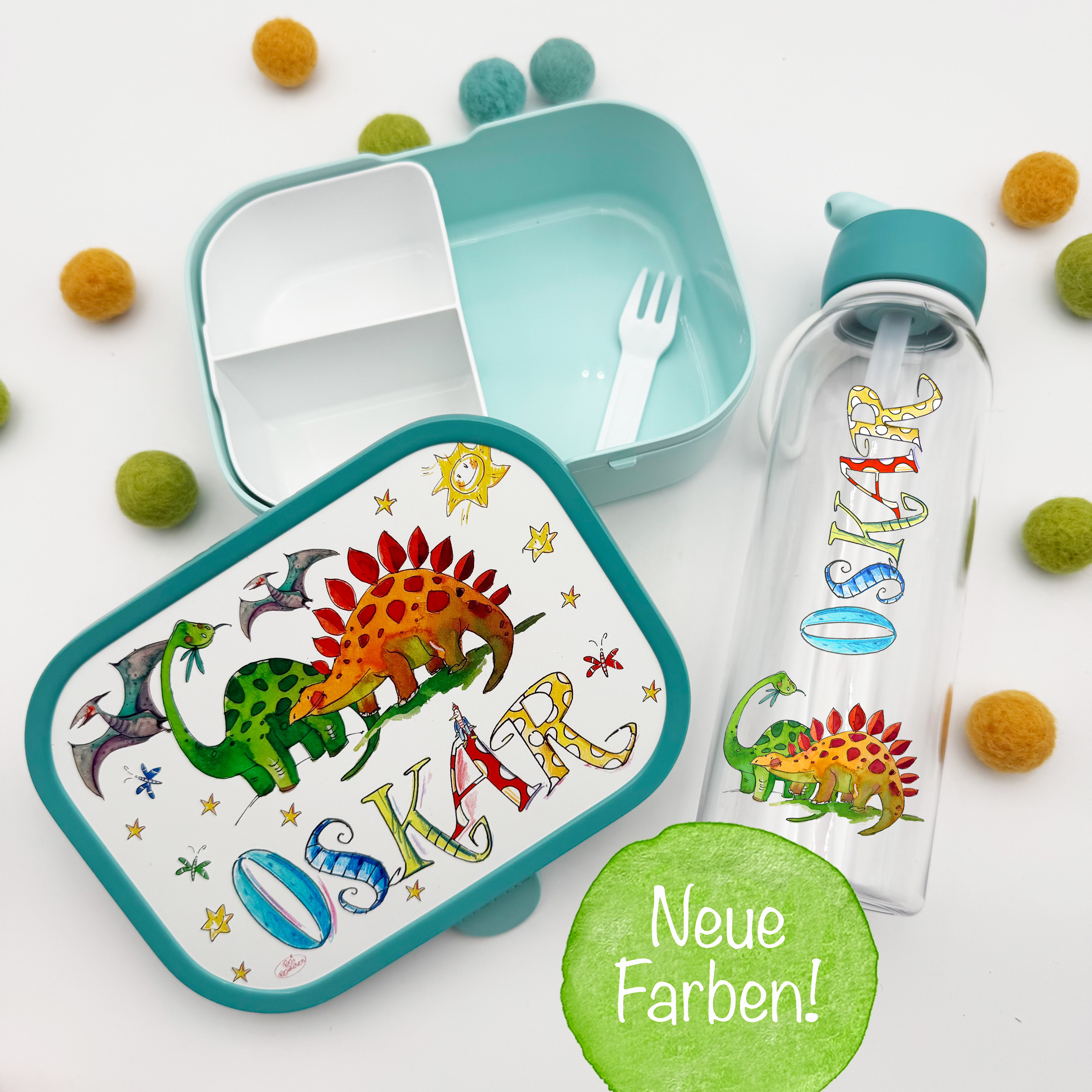 Set Dino 1, Brotdose Campus + Wassertrinkflasche Dinosaurier