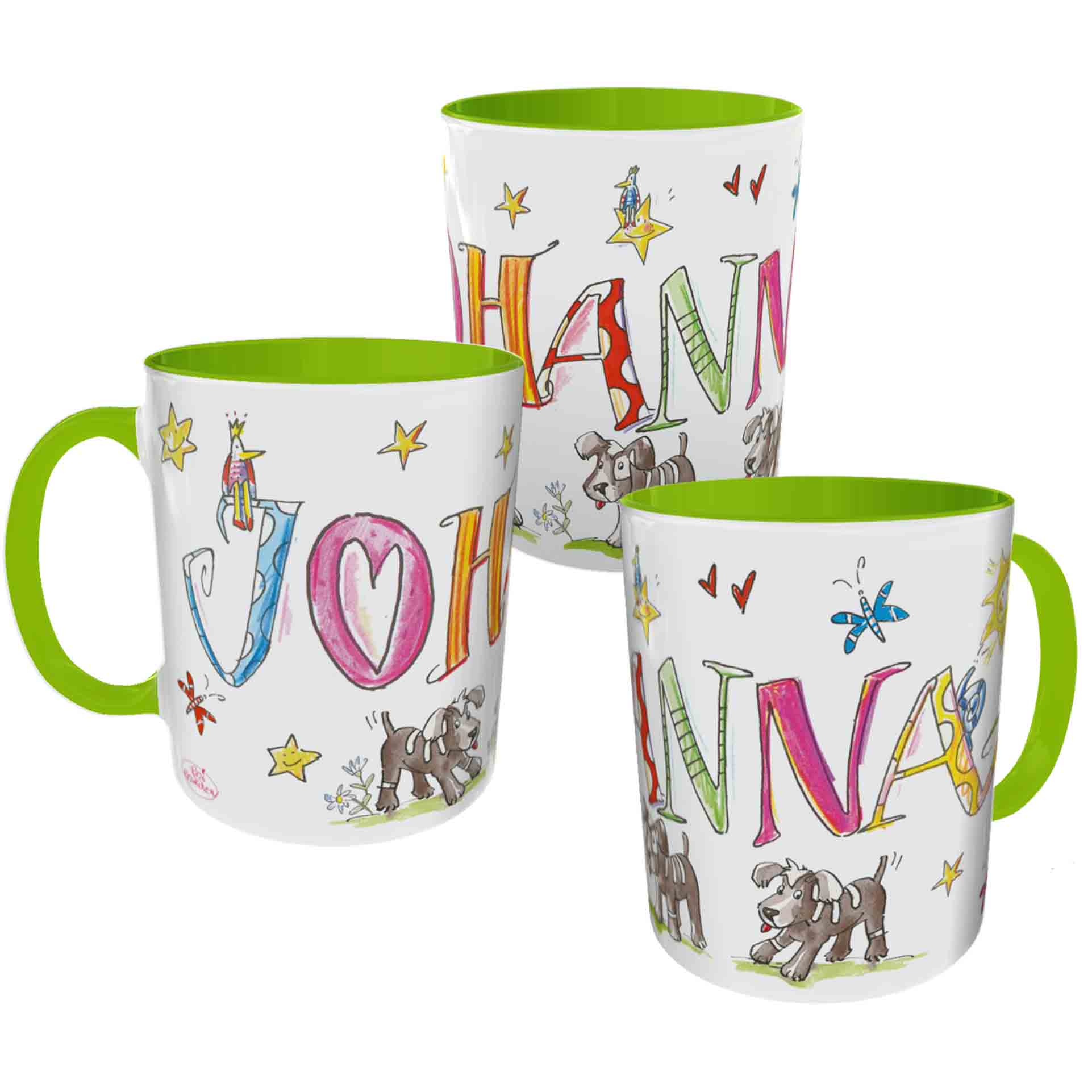 Tasse Hunde Hellgrün