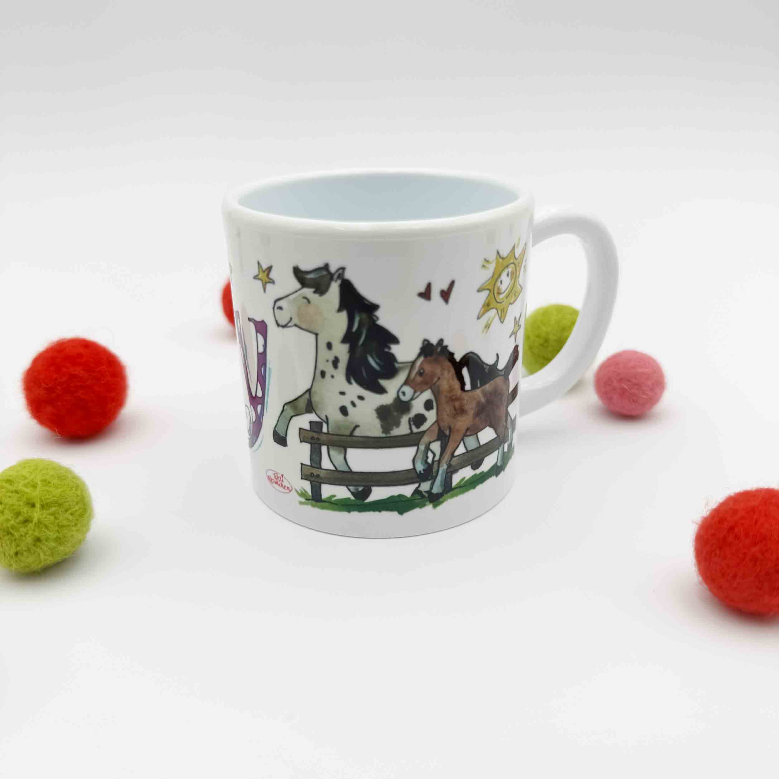 Kindertasse klein Pferde, 180 ml