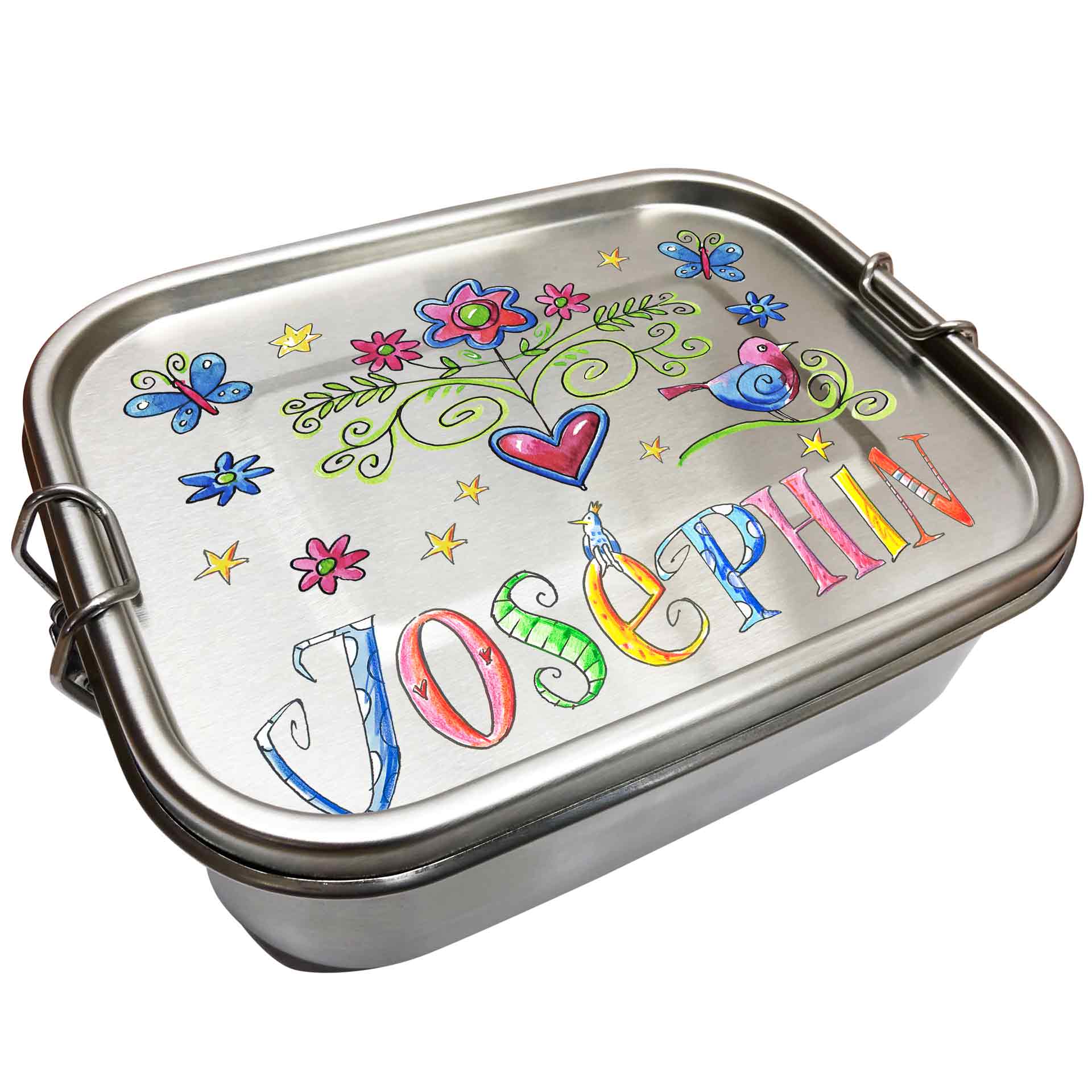 Edelstahl Brotdose - Vogel