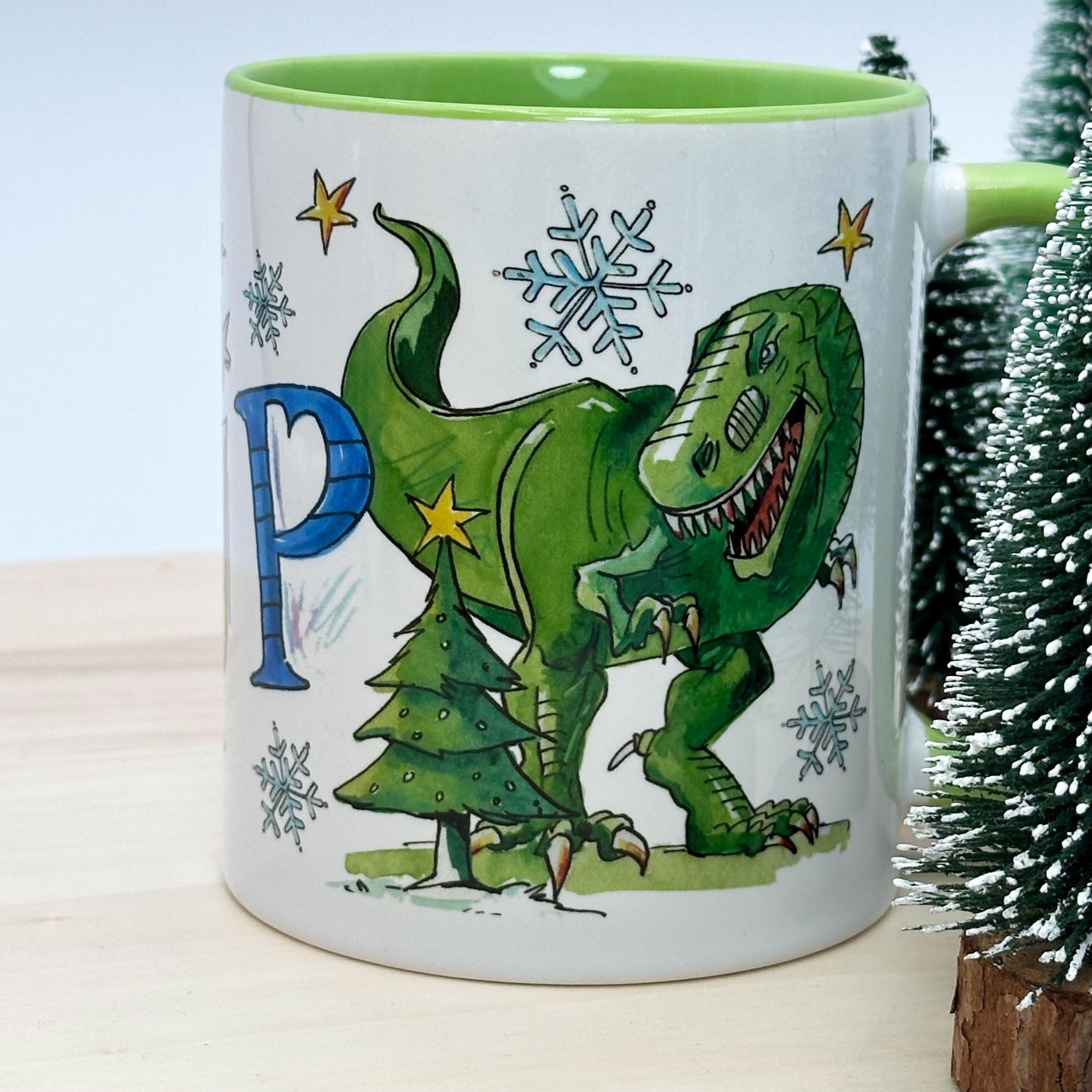 Tasse Weihnachten, Dinosaurier, Weihnachtstasse mit Dinos, RosiRosinchen