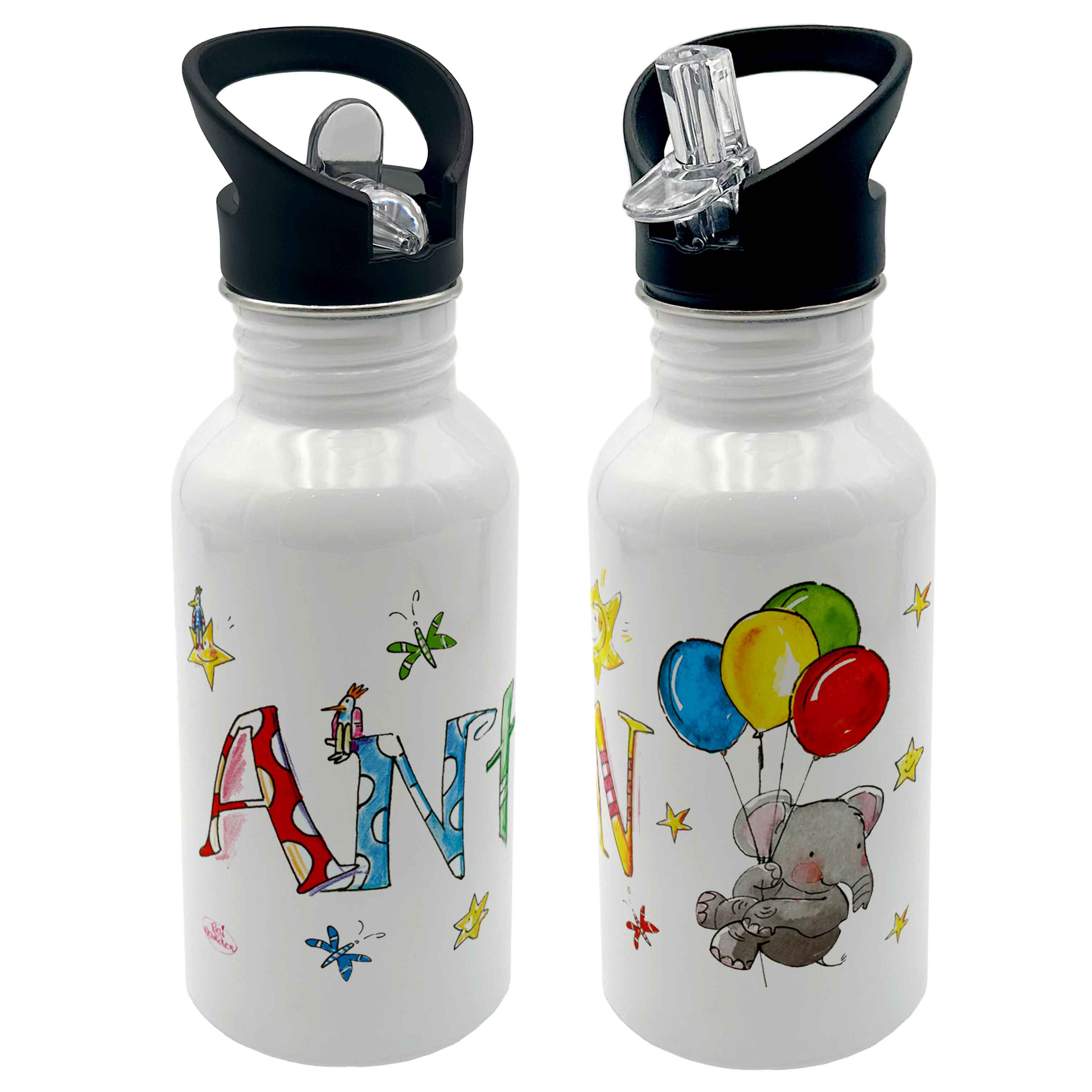 Edelstahl Trinkflasche - Elefant 